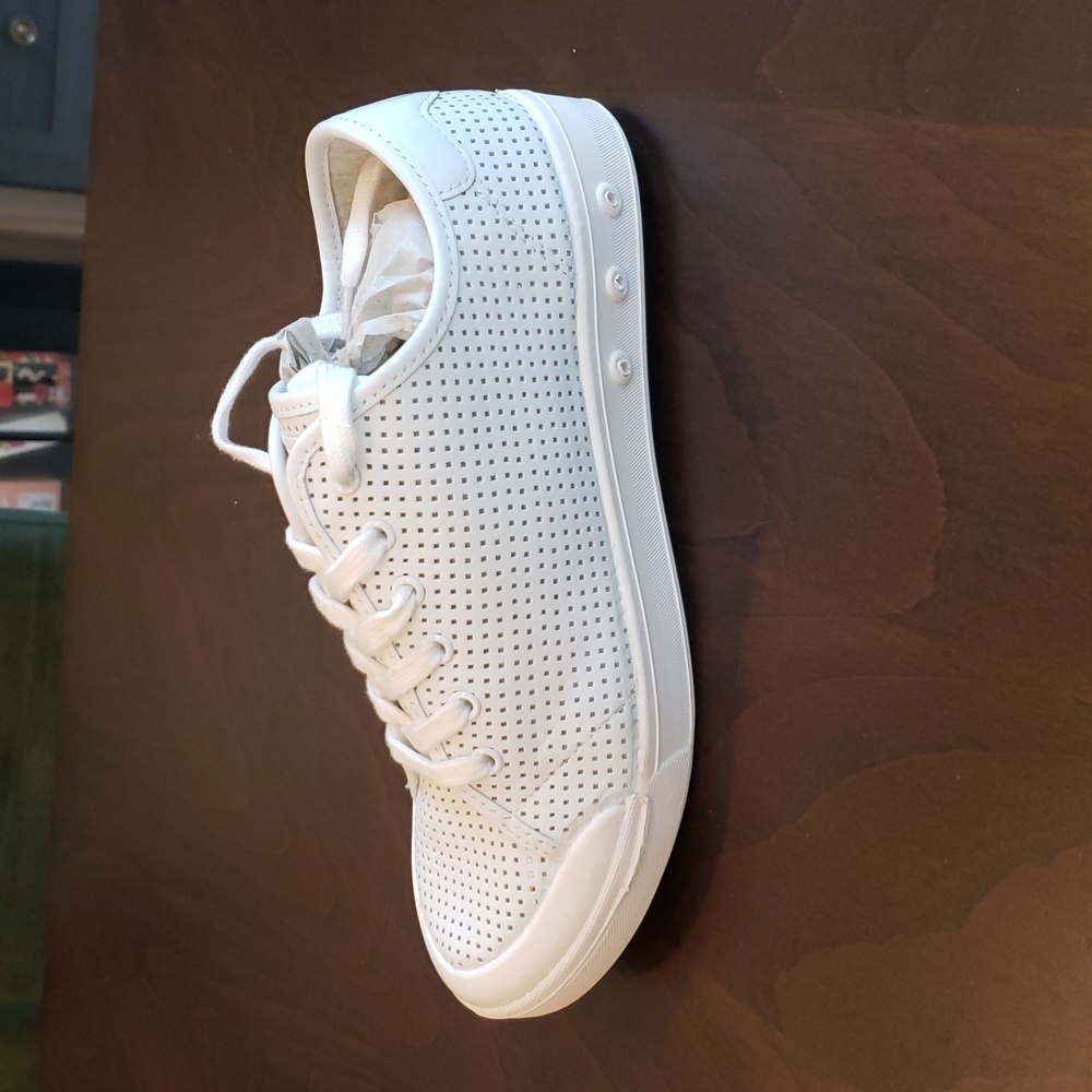 Rag & Bone Standard Issue white leather perforated sneakers lace up size 36.5, 6 - Picture 4 of 9